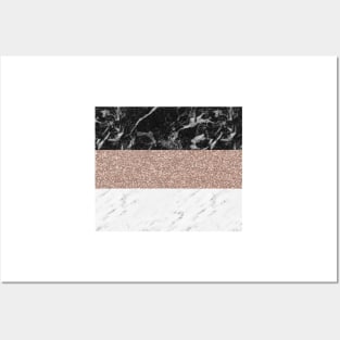 Marble stripes - Deauville rose gold Posters and Art